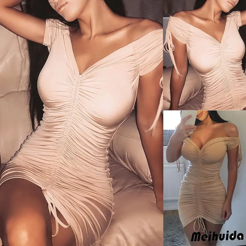 2019 Newly Summer Women Fashion Sexy Party Dress Off Shoulder Solid High Waist Skinny Mini Dress
2019 Newly Summer Women Fashion Sexy Party Dress Off Shoulder Solid High Waist Skinny Mini Dress
