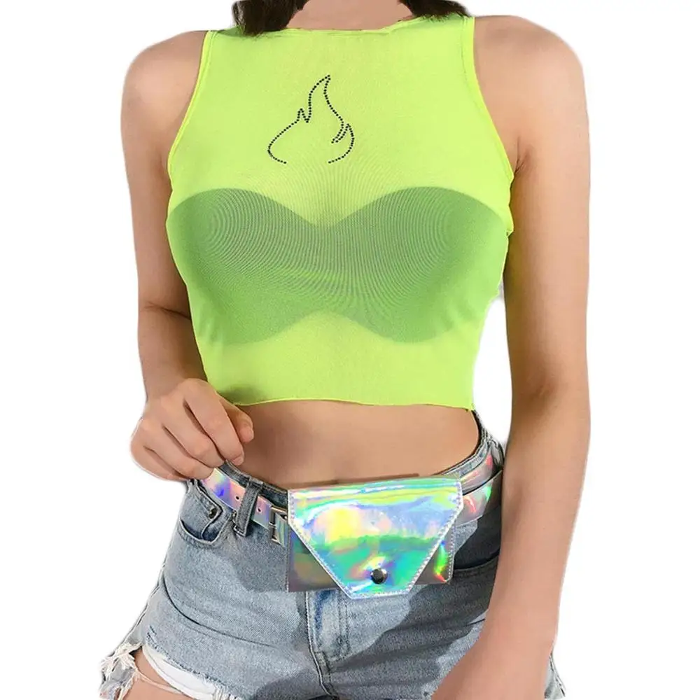 Women Vest Sexy Flame Hot Drilling Short Section Mesh Gauze Sleeveless T-shirt Wild Casual Ladies Fashion Tank Top Camisetas
Women Vest Sexy Flame Hot Drilling Short Section Mesh Gauze Sleeveless T-shirt Wild Casual Ladies Fashion Tank Top Camisetas