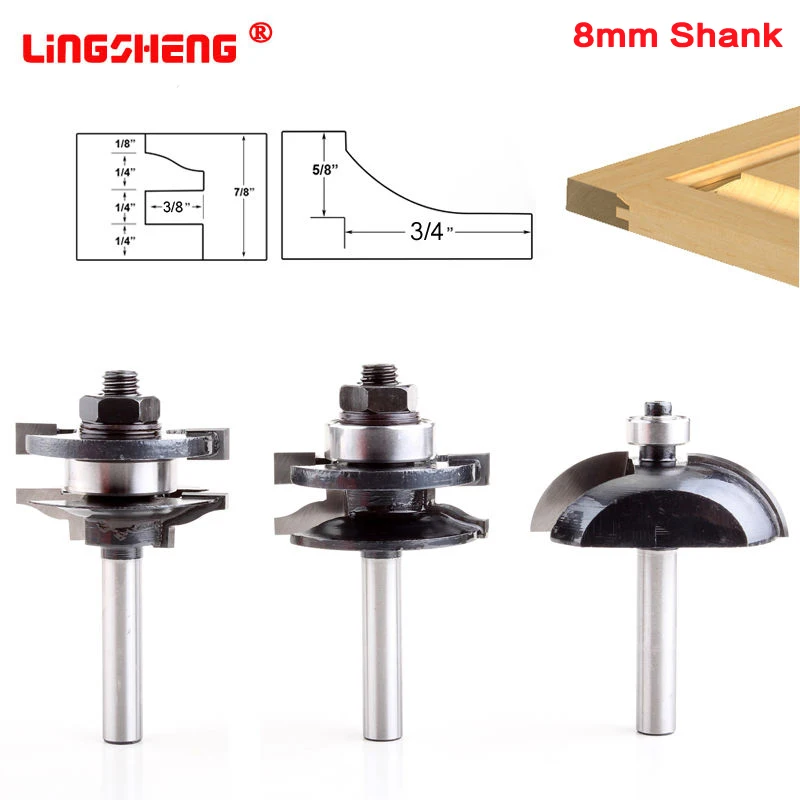 3pcs 8mm Shank Raised Panel Cabinet Door Router Bit Set Woodworking Cutter Woodworking Router Bits Carbide Bit Door Knife
3pcs 8mm Shank Raised Panel Cabinet Door Router Bit Set Woodworking Cutter Woodworking Router Bits Carbide Bit Door Knife
