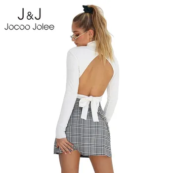 Jocoo Jolee Women Sexy Black Backless Knitted Sweater Ladies Turtleneck Back Bow Sweater Harajuku Knitwear Crop Tops Mujer femme
Jocoo Jolee Women Sexy Black Backless Knitted Sweater Ladies Turtleneck Back Bow Sweater Harajuku Knitwear Crop Tops Mujer femme