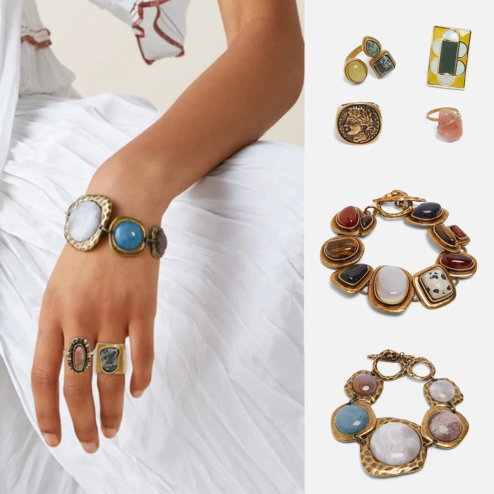 Flatfoosie 2019 New Bohemian Natural Stone ZA Rings For Women Girls Fashion Unique Ethnic Colorful Wedding Ring Party Jewelry
Flatfoosie 2019 New Bohemian Natural Stone ZA Rings For Women Girls Fashion Unique Ethnic Colorful Wedding Ring Party Jewelry