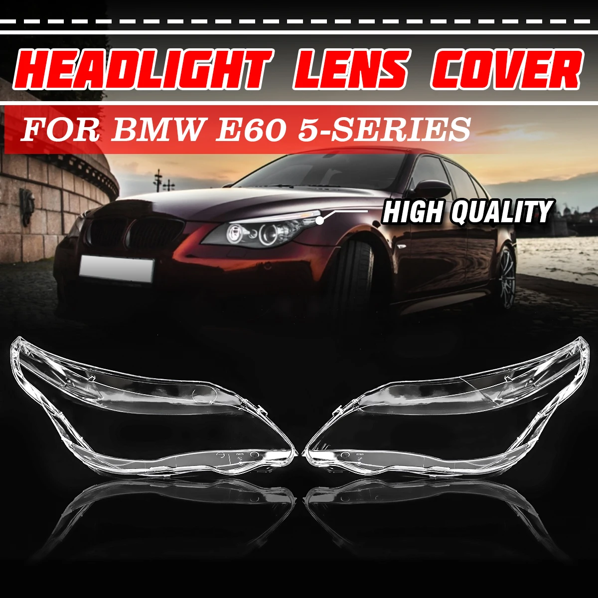 1 Pair Transparent Housing Front Left+Right Side Headlights Lenses Lamps Covers Plastic Shell For BMW E60 2003-2010 5-Series
1 Pair Transparent Housing Front Left+Right Side Headlights Lenses Lamps Covers Plastic Shell For BMW E60 2003-2010 5-Series