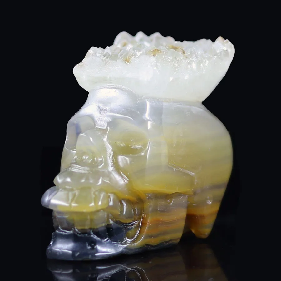 2.19" CRYSTAL AGATE DRUSE Handmade Carved Crystal Skull Crystal Realistic Crystal Healing Furnishing Articles Figurine S20
2.19" CRYSTAL AGATE DRUSE Handmade Carved Crystal Skull Crystal Realistic Crystal Healing Furnishing Articles Figurine S20