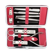 Nouveau 2018 10 pièces/ensemble manucure ensemble pédicure ciseaux cuticule couteau oreille coupe-ongles Kit acier inoxydable outil de soin des ongles manucure(China)