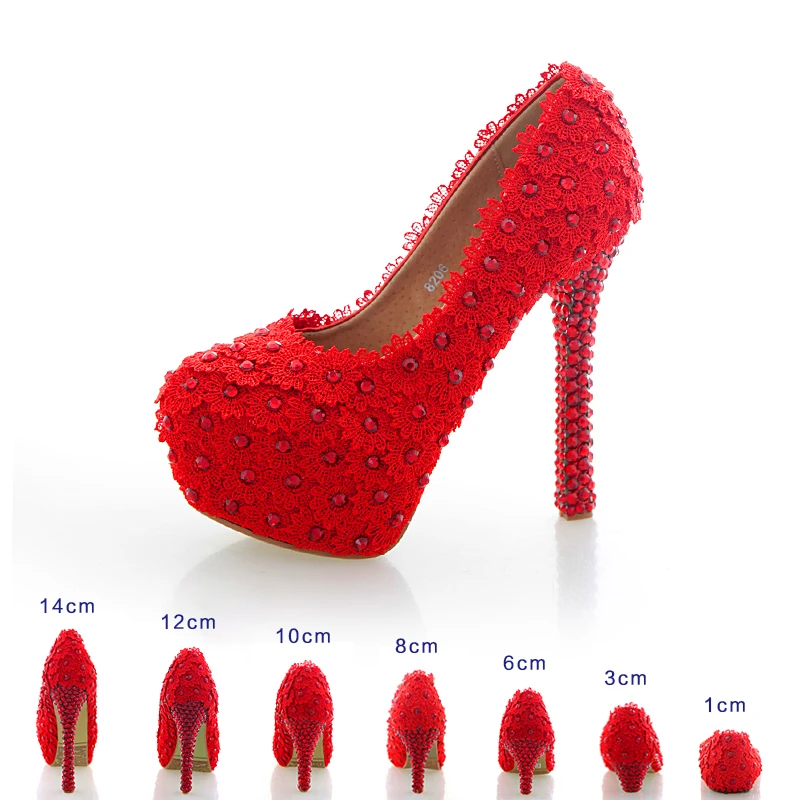 Luxury Crystal Lace Platform Party Wedding Shoes Woman 2018 Rhinestones 12cm 14cm Bridal Women Sexy High Heels Pumps Size 43 Red
Luxury Crystal Lace Platform Party Wedding Shoes Woman 2018 Rhinestones 12cm 14cm Bridal Women Sexy High Heels Pumps Size 43 Red