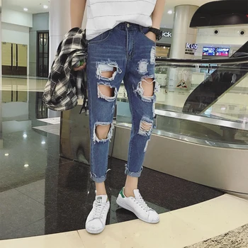 Summer New Jeans Men Fashion Washed Solid Color Casual Torn Holes Denim Pants Man Streetwear Hip Hop Loose Trousers Male Clothes
Summer New Jeans Men Fashion Washed Solid Color Casual Torn Holes Denim Pants Man Streetwear Hip Hop Loose Trousers Male Clothes