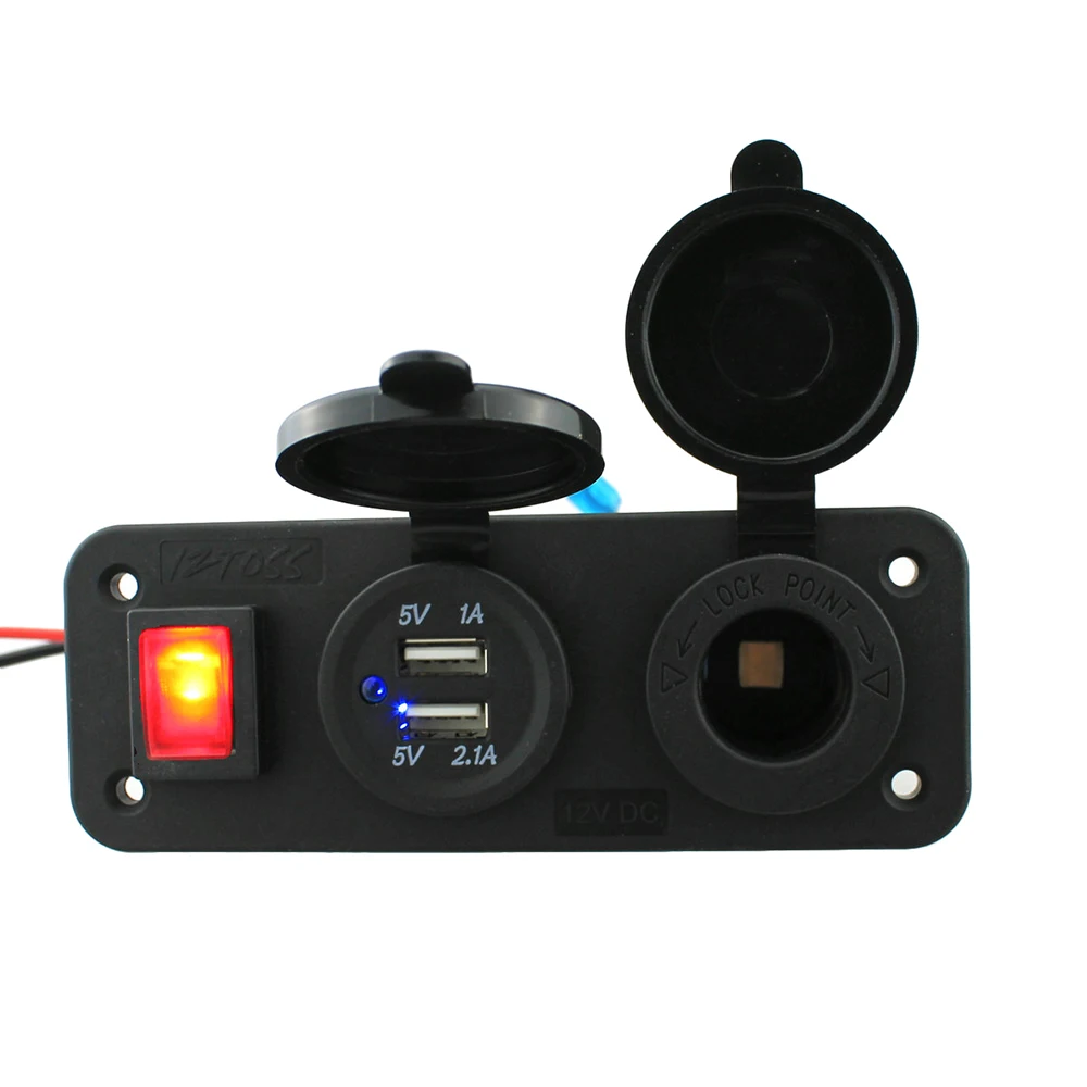 Breaker Switch Panel 12V Dual USB Car Charger with Lighter Socket LED Indicator for Marine Boat Car RV Vehicle Truck 2019
Breaker Switch Panel 12V Dual USB Car Charger with Lighter Socket LED Indicator for Marine Boat Car RV Vehicle Truck 2019