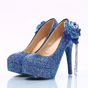 Big size 34-45 Royal Blue Custom Bling Sparkle Rhinestone Lady Round Head Rose Flower Decor Fashion Bride High Heel Wedding Shoe
Big size 34-45 Royal Blue Custom Bling Sparkle Rhinestone Lady Round Head Rose Flower Decor Fashion Bride High Heel Wedding Shoe