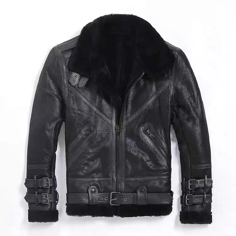 New 2019 Original Shearling Fur Coat Men Short Leather Fur Coat Winter Warm Outwear Motor Jacket Avirex Men Leather Jacket Sheep
New 2019 Original Shearling Fur Coat Men Short Leather Fur Coat Winter Warm Outwear Motor Jacket Avirex Men Leather Jacket Sheep