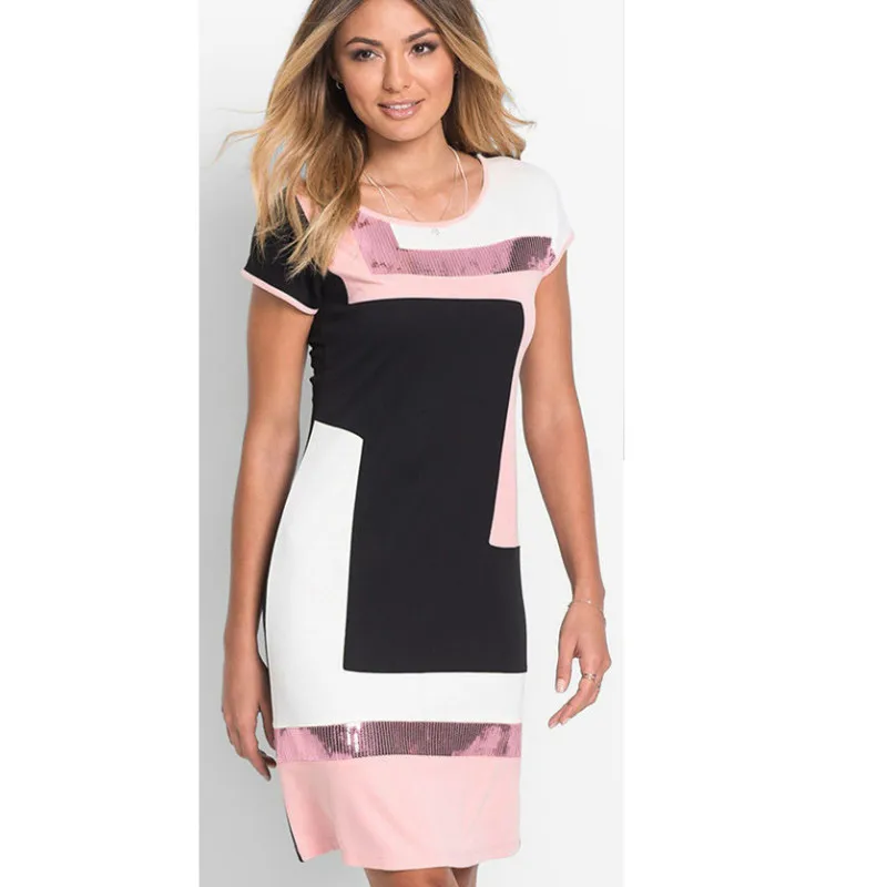 Women's Sequins Patchwork Summer Dress Short Sleeve Loose Casual Short Mini Dress
Women's Sequins Patchwork Summer Dress Short Sleeve Loose Casual Short Mini Dress