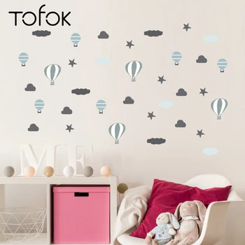 Tofok Hot Air-balloon Parachute Wall Sticker Funny Cloud Stars INS Nordic Style Kids room Nursery Mural Decals Home Decoration
Tofok Hot Air-balloon Parachute Wall Sticker Funny Cloud Stars INS Nordic Style Kids room Nursery Mural Decals Home Decoration