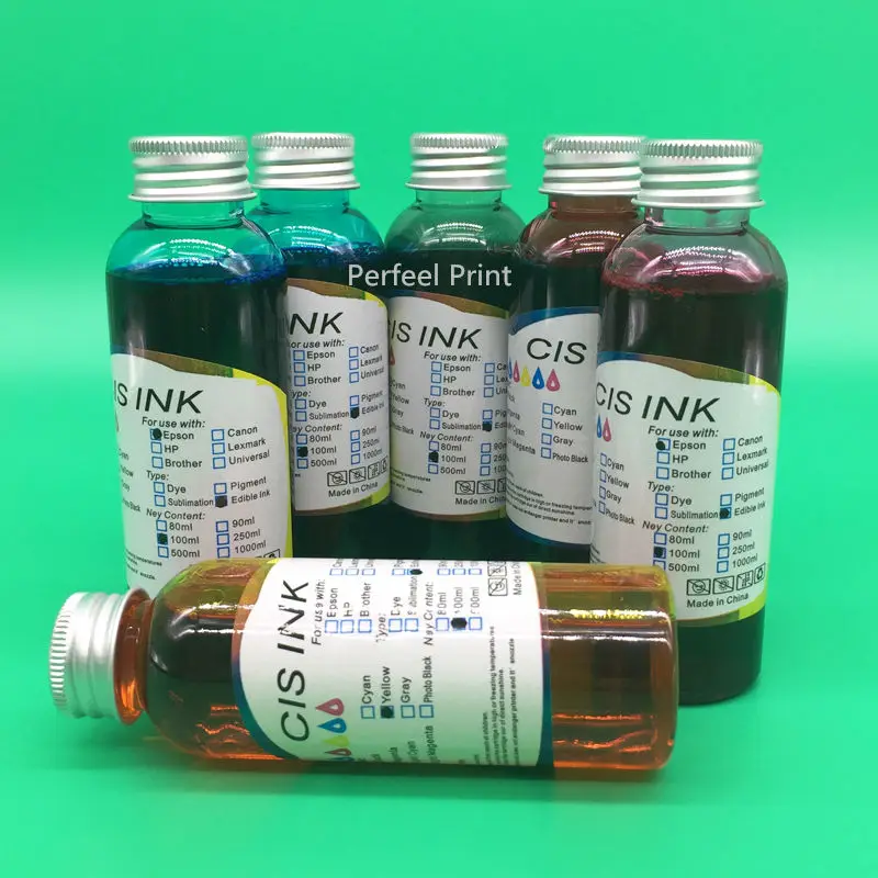 6PCS x 100ML T0491-T0496 Edible Ink For Epson R210 R230 R310 R350 RX510 RX630 Inkjet Printer BK C M Y LM LC
6PCS x 100ML T0491-T0496 Edible Ink For Epson R210 R230 R310 R350 RX510 RX630 Inkjet Printer BK C M Y LM LC