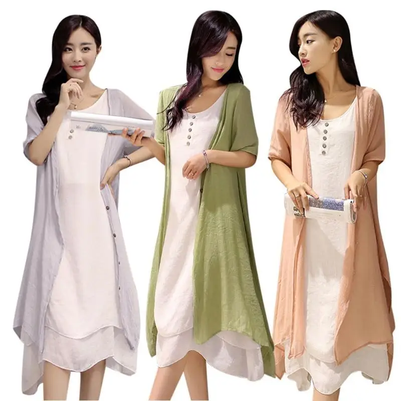 2pcs Women Fashion Irregular Cotton Linen Dress Female Casual Set Solid Vestidos Plus Size Long Summer Dresses
2pcs Women Fashion Irregular Cotton Linen Dress Female Casual Set Solid Vestidos Plus Size Long Summer Dresses