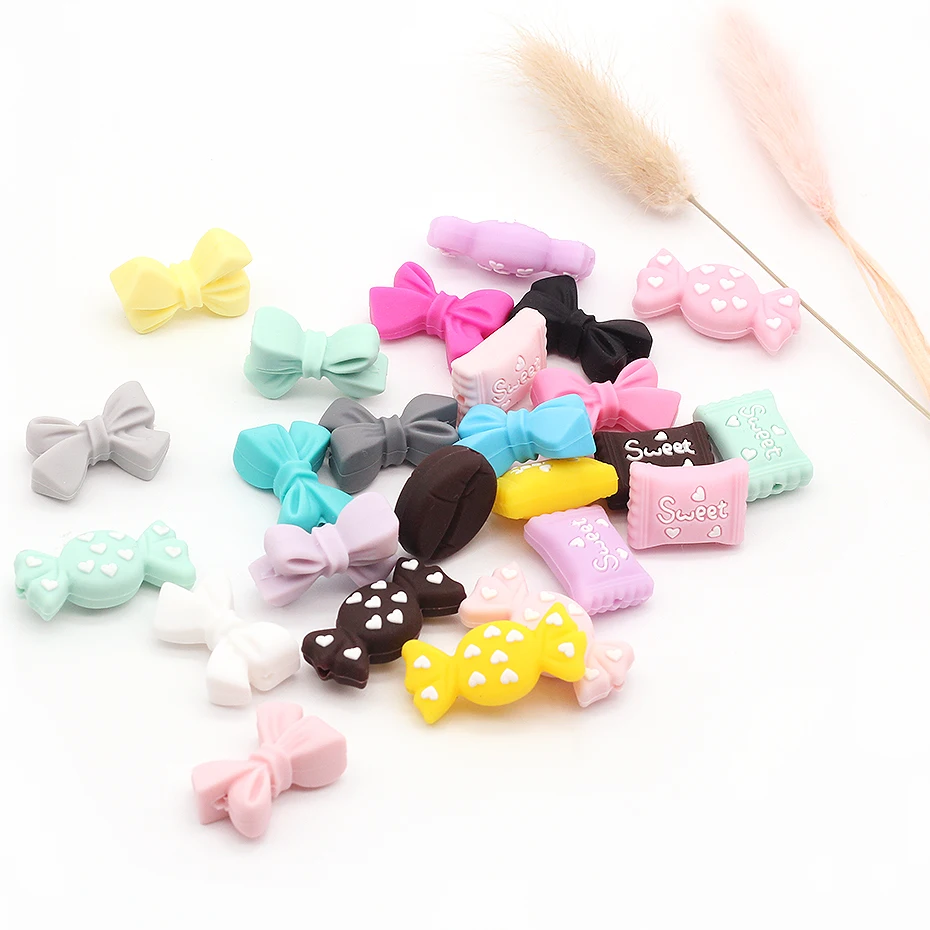 10pc Silicone Cute Mini Bow candy Silicone Teethers Ecofriendly Baby Teething Accessories Food Grade Silicone Beads Baby Teether
10pc Silicone Cute Mini Bow candy Silicone Teethers Ecofriendly Baby Teething Accessories Food Grade Silicone Beads Baby Teether