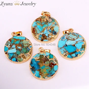 5PCS Wholesale trendy pendant high quality round shape natural howlite stone slice with gold electroplated for DIY jewelry
5PCS Wholesale trendy pendant high quality round shape natural howlite stone slice with gold electroplated for DIY jewelry