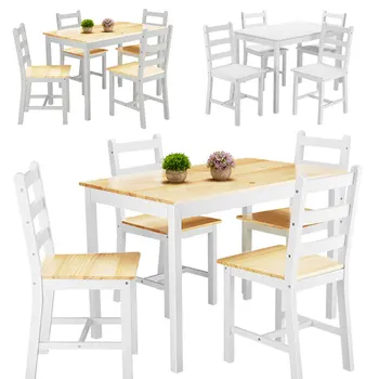 Panana Contemporary Dining Table and Chairs Set Pine Wood 4PCS Short Chairs Garden Farm Natural Coffee Drinking Stand
Panana Contemporary Dining Table and Chairs Set Pine Wood 4PCS Short Chairs Garden Farm Natural Coffee Drinking Stand