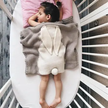 Cute Rabbit Ear Knitting Blanket Three-dimensional Soft Comfortable Baby Hold Blanket For Boys And Girls Bedding Blanket 
Cute Rabbit Ear Knitting Blanket Three-dimensional Soft Comfortable Baby Hold Blanket For Boys And Girls Bedding Blanket
