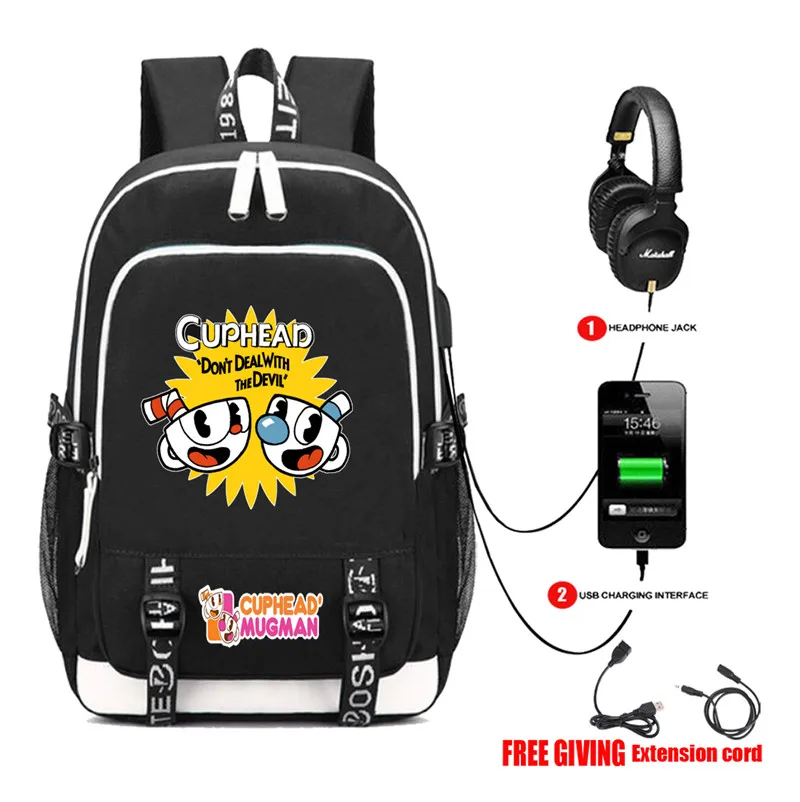 Game Cuphead Backpack USB Charge Headphone Jack Teenagers Computer Bags Schoolbag student book bag Men Women Travel Bag
Game Cuphead Backpack USB Charge Headphone Jack Teenagers Computer Bags Schoolbag student book bag Men Women Travel Bag