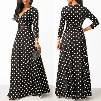 2018 Brand New Fashion Stock Women Autumn Polka Dot Boho Dress V Neck Party Evening Prom Girls Maxi Long Dress
2018 Brand New Fashion Stock Women Autumn Polka Dot Boho Dress V Neck Party Evening Prom Girls Maxi Long Dress