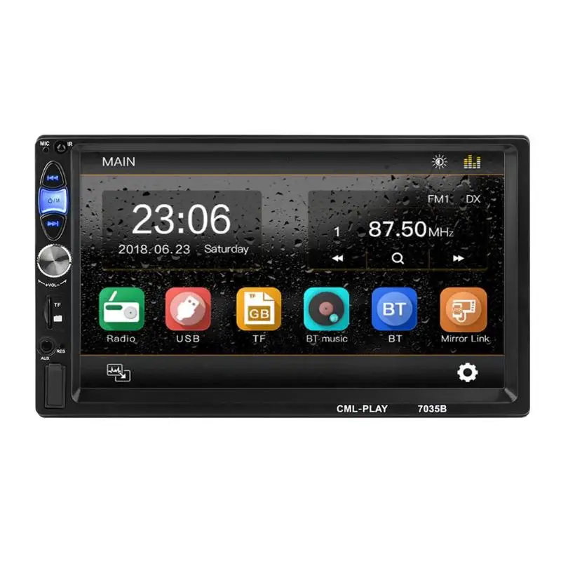 7035B 7 inch 2DIN Car MP5 Player 3D Dynamic UI FM Radio Bluetooth Music USB AUX Steering Wheel Control Mirror link Radio Player
7035B 7 inch 2DIN Car MP5 Player 3D Dynamic UI FM Radio Bluetooth Music USB AUX Steering Wheel Control Mirror link Radio Player