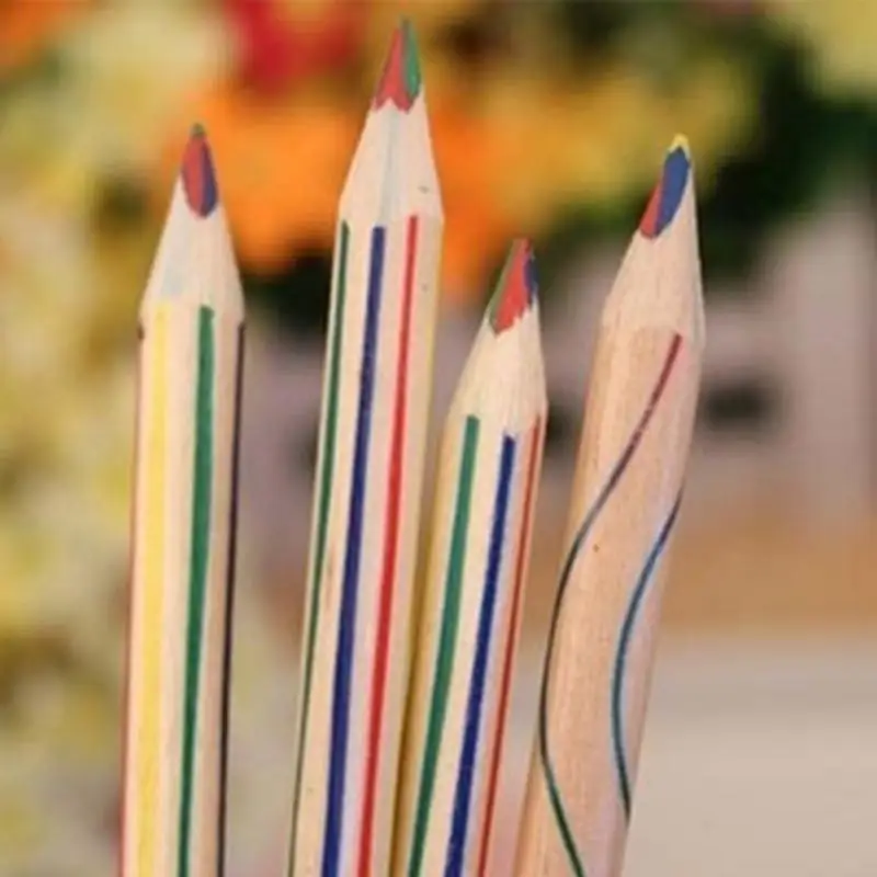 10pcs/Lot 4 color in 1 Rainbow multi-Colors Pencil Drawing Color Pencils for Drawing Pens student Stationery School Supplies
10pcs/Lot 4 color in 1 Rainbow multi-Colors Pencil Drawing Color Pencils for Drawing Pens student Stationery School Supplies