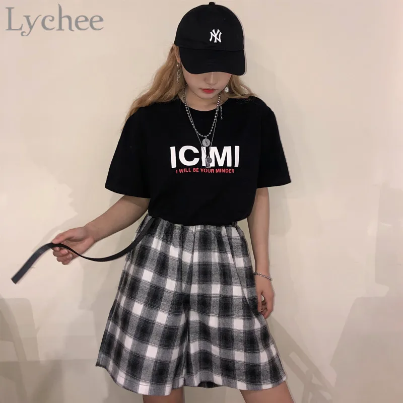 Lychee Color Block Waist Plaid Harajuku Female Straight Loose Shorts High Elastic Above Knee Women Straight Shorts
Lychee Color Block Waist Plaid Harajuku Female Straight Loose Shorts High Elastic Above Knee Women Straight Shorts