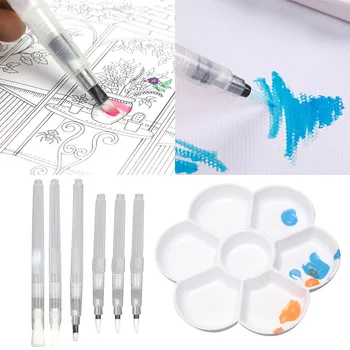 6x Refillable Tip Water Color Brush Pens Watercolor Brushes Ink Pen 1x Palette Drawing Painting Calligraphy Pen Brush Tool Toy
6x Refillable Tip Water Color Brush Pens Watercolor Brushes Ink Pen 1x Palette Drawing Painting Calligraphy Pen Brush Tool Toy
