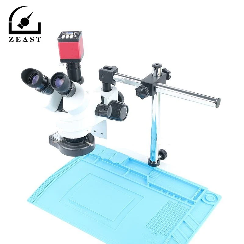 Simul-focal Continuous Zoom 7~45X Trinocular Stereo Microscope+HDMI/VGA Microscope Camera+Mat+56 LED Light+Universal Bracket
Simul-focal Continuous Zoom 7~45X Trinocular Stereo Microscope+HDMI/VGA Microscope Camera+Mat+56 LED Light+Universal Bracket