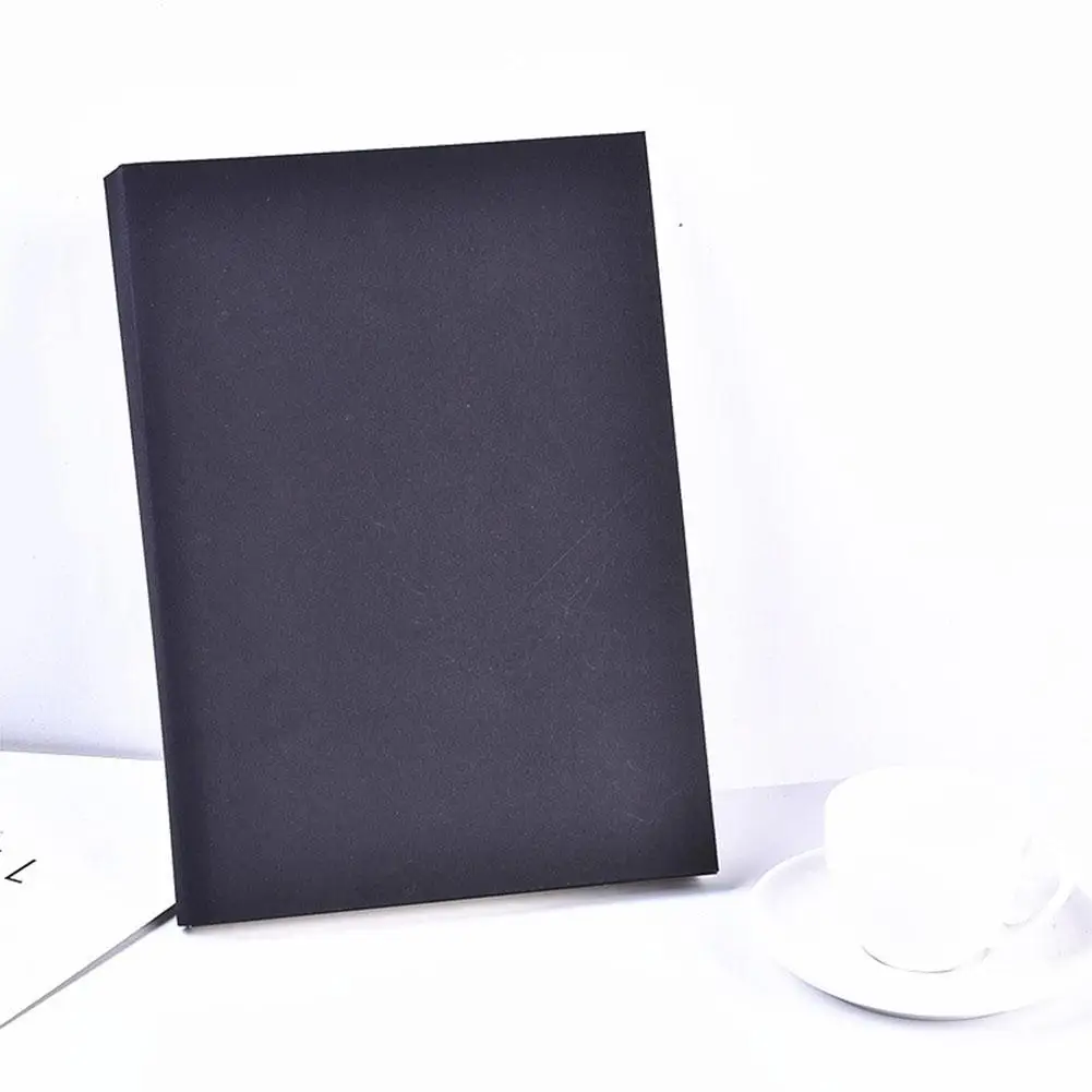 Simple Notebook 96 Sheets Thicken No Ink Pigment Infiltration White Blank Notebook with Black Cover r29
Simple Notebook 96 Sheets Thicken No Ink Pigment Infiltration White Blank Notebook with Black Cover r29
