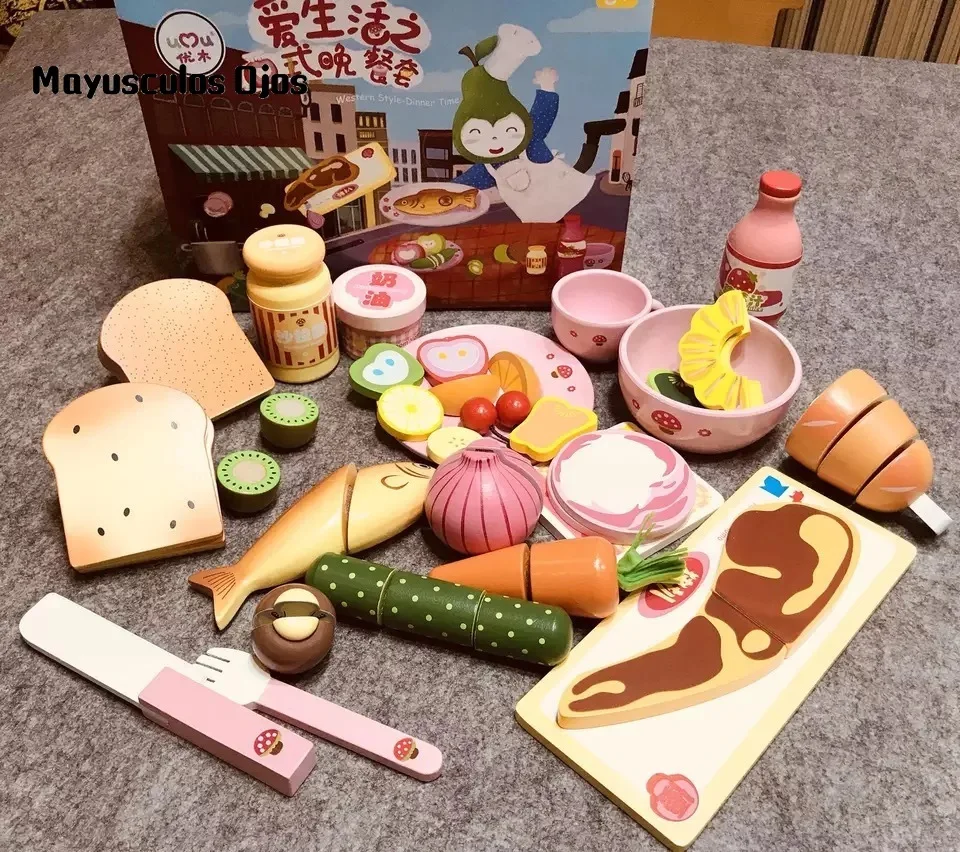 Western Dinner Wooden Simulation Kitchen Play House Children's Magnetic Cut Music Wooden Toys Cut To See
Western Dinner Wooden Simulation Kitchen Play House Children's Magnetic Cut Music Wooden Toys Cut To See