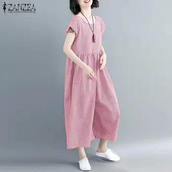 Rompers Women Jumpsuit 2020 Summer ZANZEA Ladies Plaid Long Playsuits Vintage Macacao Feminino Wide Leg Pants Long Mono Oversize
Rompers Women Jumpsuit 2020 Summer ZANZEA Ladies Plaid Long Playsuits Vintage Macacao Feminino Wide Leg Pants Long Mono Oversize