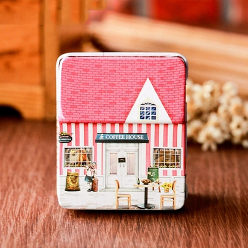 

WHISM Mini Metal Storage Box Candy Tinplate Box Dream House Tin Chocolate Container Wedging Favors Holder Kids Gift Organizer