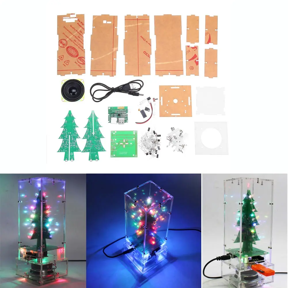 DIY Colorful Christmas Tree bluetooth MP3 Electronic Production Kit Music Remote Control Audio Module
DIY Colorful Christmas Tree bluetooth MP3 Electronic Production Kit Music Remote Control Audio Module