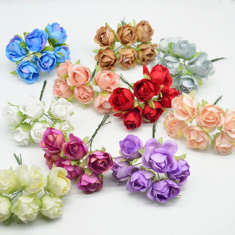 New 6pcs 3cm Tea Rose Silk Artificial Flowers Bouquet Wedding Home Decoration DIY Bride Wrist Scrapbooking Wreath Craft Flower
New 6pcs 3cm Tea Rose Silk Artificial Flowers Bouquet Wedding Home Decoration DIY Bride Wrist Scrapbooking Wreath Craft Flower