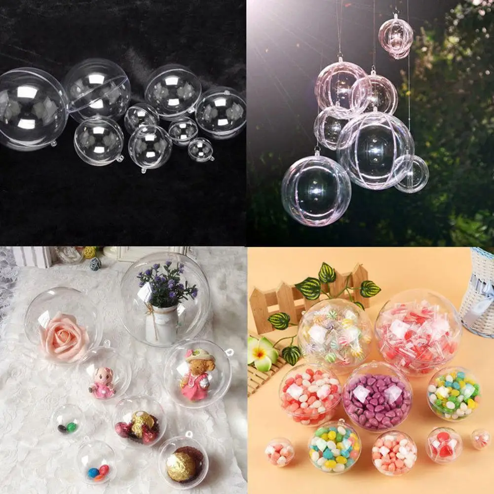

1pc Types 4cm-16cm Transparent Can Open Plastic Christmas Clear ball Romantic Design Xmas Decorations / Window / Wedding gift