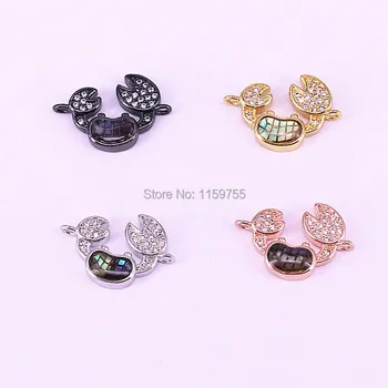 20Pcs Copper Micro Pave CZ Abalone Shell Crab beads for DIY Jewelry Findings Accessories
20Pcs Copper Micro Pave CZ Abalone Shell Crab beads for DIY Jewelry Findings Accessories