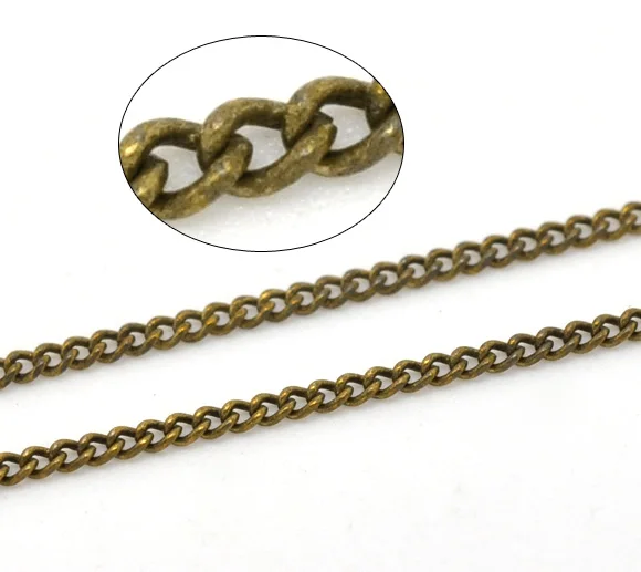 Lovely Antique Bronze Link-Soldered Curb Chains Findings 2x1.5mm, sold per lot of 10M (B15096)
Lovely Antique Bronze Link-Soldered Curb Chains Findings 2x1.5mm, sold per lot of 10M (B15096)
