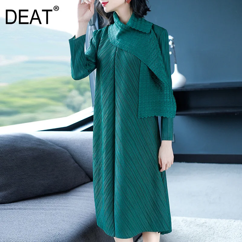 DEAT 2019 New Stylish Elegant Women Pleated Dress Tie Collar Elastc Mid-calf Length Long Sleeve High Quality Clothing YF382
DEAT 2019 New Stylish Elegant Women Pleated Dress Tie Collar Elastc Mid-calf Length Long Sleeve High Quality Clothing YF382