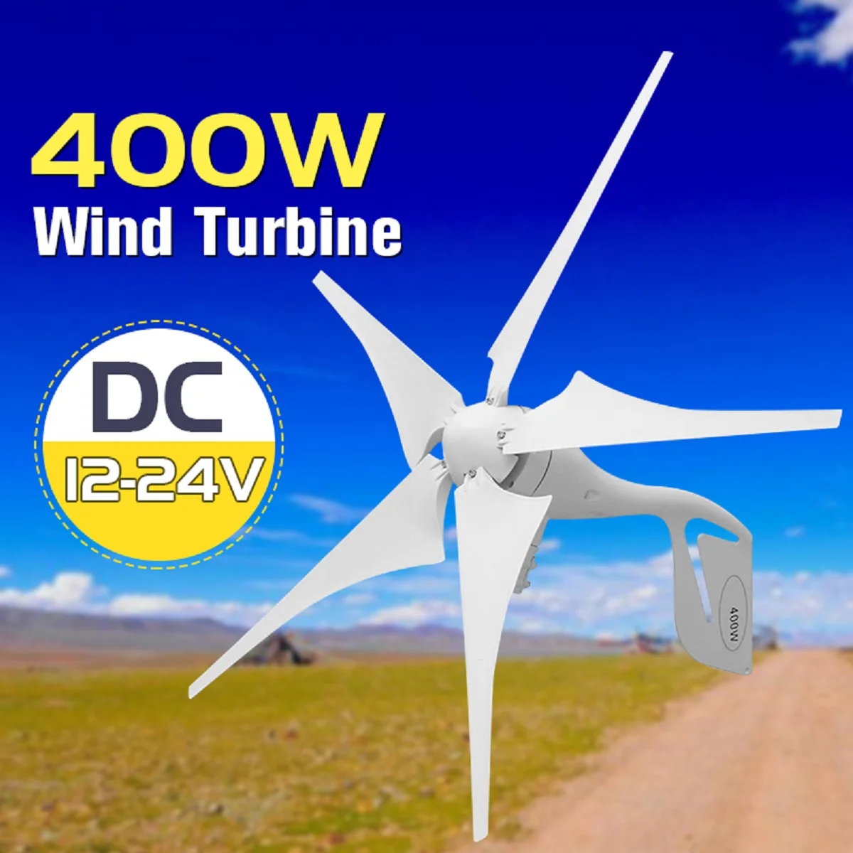 400W Wind Turbinen Generator 5 Blades DC 12V-24V + Windmill Charge Waterproof Controller Set Fit for Home Or Camping
400W Wind Turbinen Generator 5 Blades DC 12V-24V + Windmill Charge Waterproof Controller Set Fit for Home Or Camping