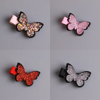 1pcs New Cute Baby Girls Hair Accessories Sequins Heart Butterfly Barrettes Glitter Stars Clip Pin Kids Children Hairpin
