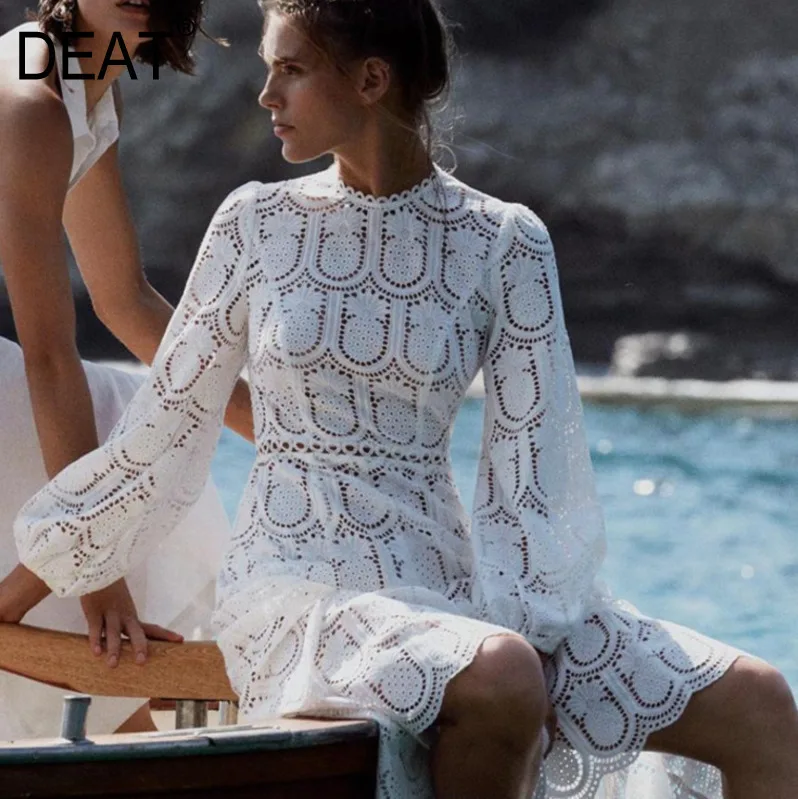 DEAT 2019 Summer Fashion New Round Neck Hollow Sexy Women Dress Casual Long Section Lace Hot Sale Tide Clothes BE885
DEAT 2019 Summer Fashion New Round Neck Hollow Sexy Women Dress Casual Long Section Lace Hot Sale Tide Clothes BE885