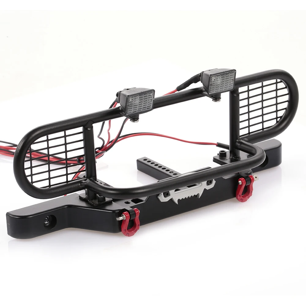RC Car Metal Bumper with 4 LED Light Trailer Hook for 1/10 TRX-4 RC4WD AXIAL SCX10 Crawler Car Upgrade Parts
RC Car Metal Bumper with 4 LED Light Trailer Hook for 1/10 TRX-4 RC4WD AXIAL SCX10 Crawler Car Upgrade Parts