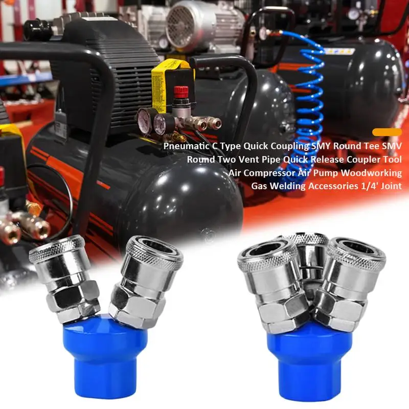 Stanley Pneumatic C Type Quick Coupling SMY Round Tee SMV Round Two Vent Pipe Quick Release Coupler Tool Air Compressor Air
Stanley Pneumatic C Type Quick Coupling SMY Round Tee SMV Round Two Vent Pipe Quick Release Coupler Tool Air Compressor Air