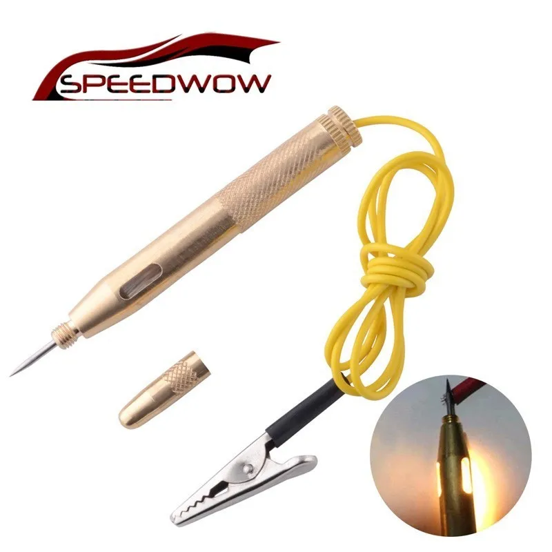 SPEEDWOW 1Pcs DC 6V-24V Car Circuit Tester Probe Light System Test Probe Lamp Auto Light Lamp Voltage Test Pen Detector Copper
SPEEDWOW 1Pcs DC 6V-24V Car Circuit Tester Probe Light System Test Probe Lamp Auto Light Lamp Voltage Test Pen Detector Copper