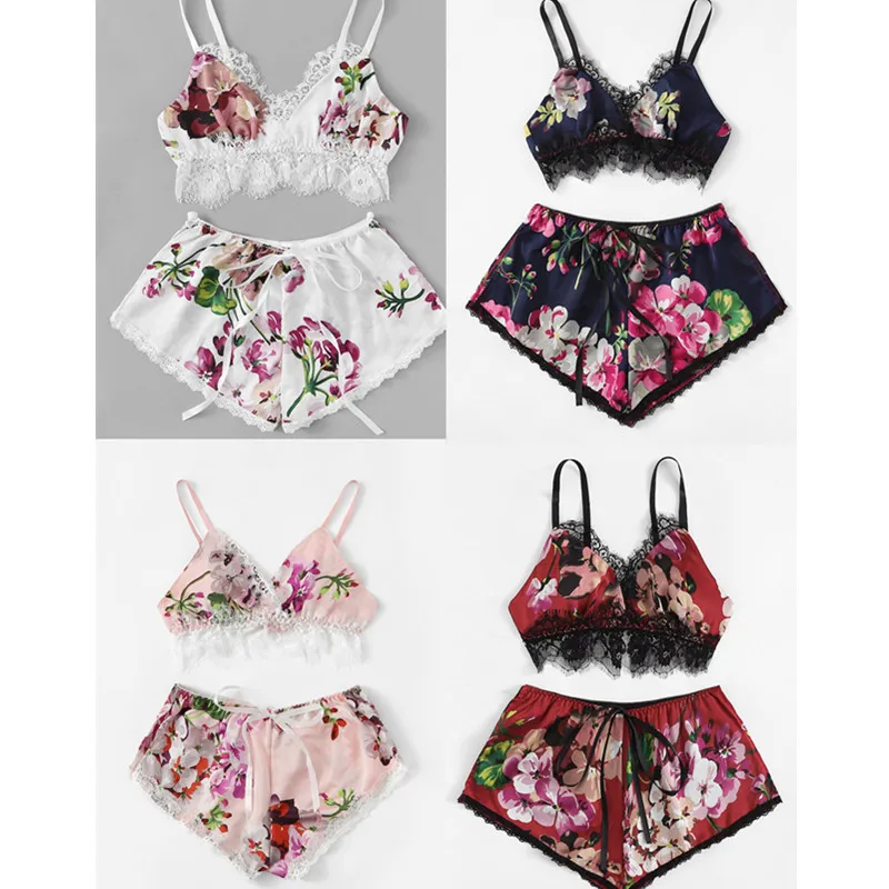 exy lace Lingerie Set Women Floral Print Crop Tops Camis Underwear set Women sleeping wear Babydoll nightwear
exy lace Lingerie Set Women Floral Print Crop Tops Camis Underwear set Women sleeping wear Babydoll nightwear