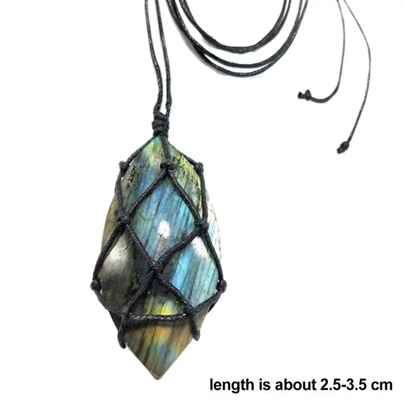 Natural Labradorite Necklace Natural Stone Pendant Wrap Braided Yoga Macrame Necklace For Men's Women's Energy Hanging Drops
Natural Labradorite Necklace Natural Stone Pendant Wrap Braided Yoga Macrame Necklace For Men's Women's Energy Hanging Drops