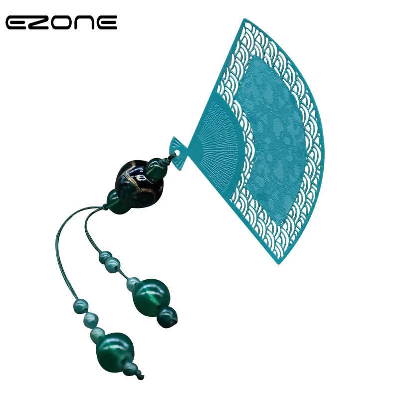 EZONE Blue Fan Bookmark Metal Material Retro Style Handmade Book Marker With Pendant Book Holder Stationery Gift For Friends
EZONE Blue Fan Bookmark Metal Material Retro Style Handmade Book Marker With Pendant Book Holder Stationery Gift For Friends