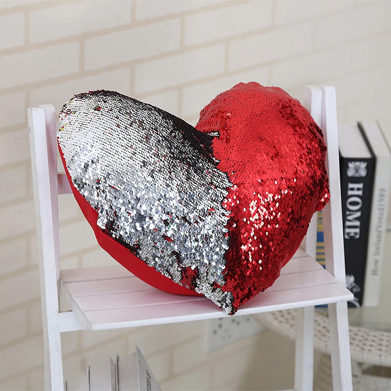 Heart Shaped Cushion Cover Reversible Sequins Mermaid Pillow Cover Magical Color Changing Glitter Throw Pillow Case Home Decor
Heart Shaped Cushion Cover Reversible Sequins Mermaid Pillow Cover Magical Color Changing Glitter Throw Pillow Case Home Decor