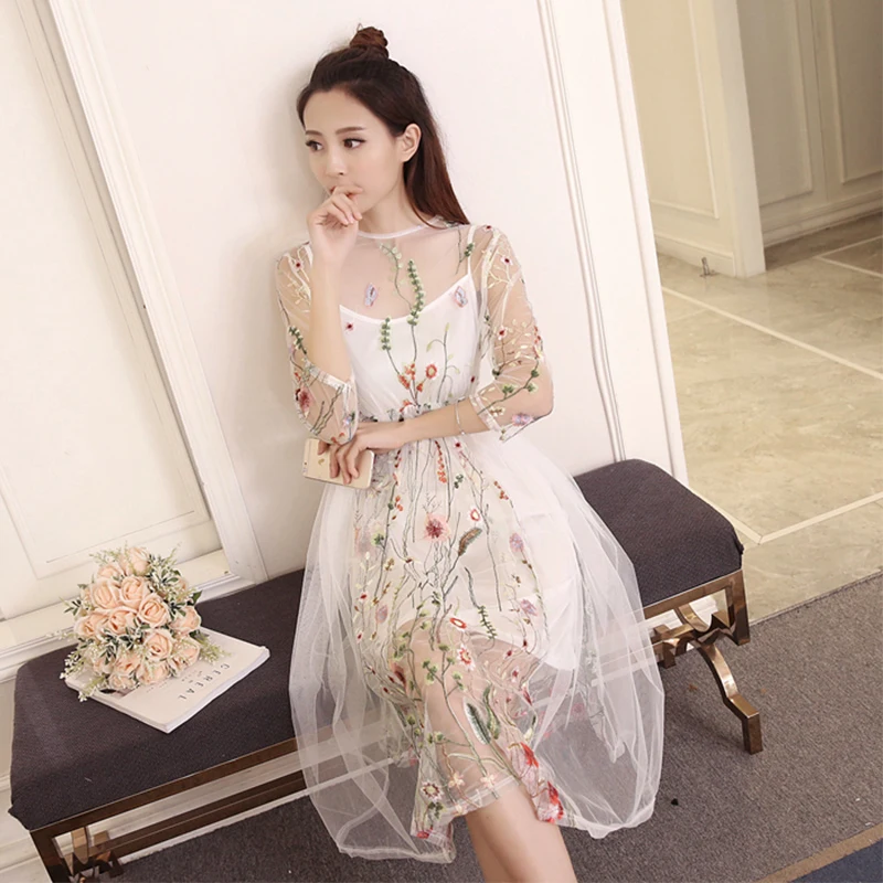 Sweet beauty Women's Clothing fashion brand New summer trend temperament sexy mesh embroidered flower empire short thin dresses
Sweet beauty Women's Clothing fashion brand New summer trend temperament sexy mesh embroidered flower empire short thin dresses