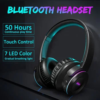 Wireless bluetooth Headphone LED Headset Touchs Control Foldable Adjustable Earphones with Mic /TF Card for Mobile Phone
Wireless bluetooth Headphone LED Headset Touchs Control Foldable Adjustable Earphones with Mic /TF Card for Mobile Phone